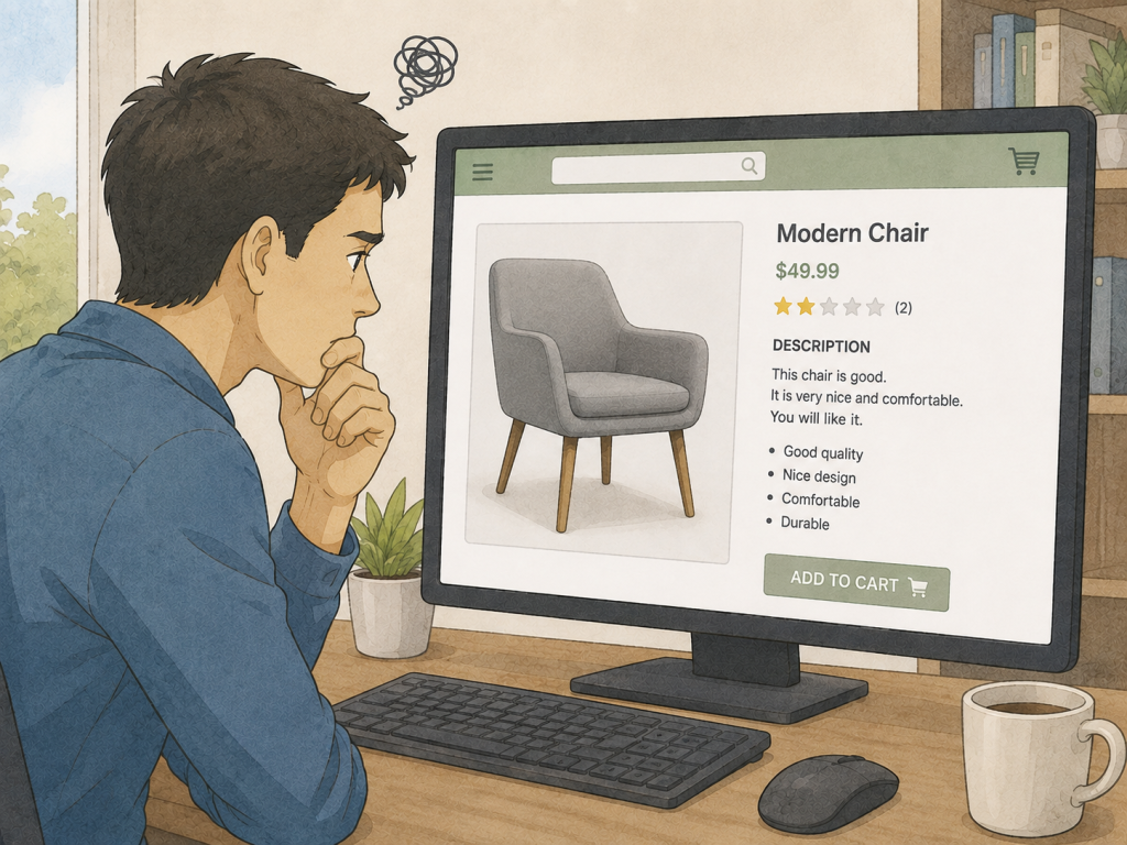 Why Your Shopify Store Gets Traffic But No Sales (15 Proven Fixes) 8 Weak Product Descriptions