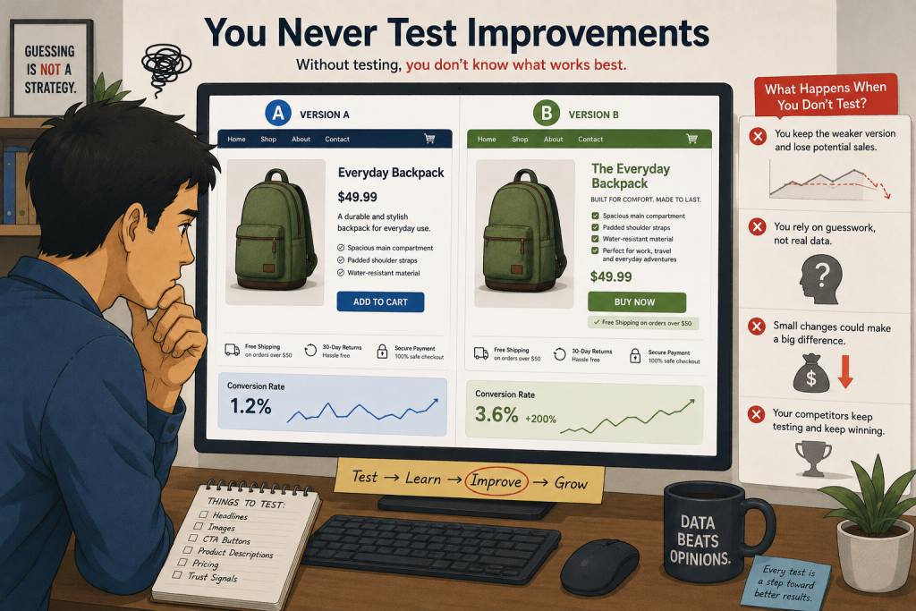Why Your Shopify Store Gets Traffic But No Sales (15 Proven Fixes) 15 You Never Test Improvements