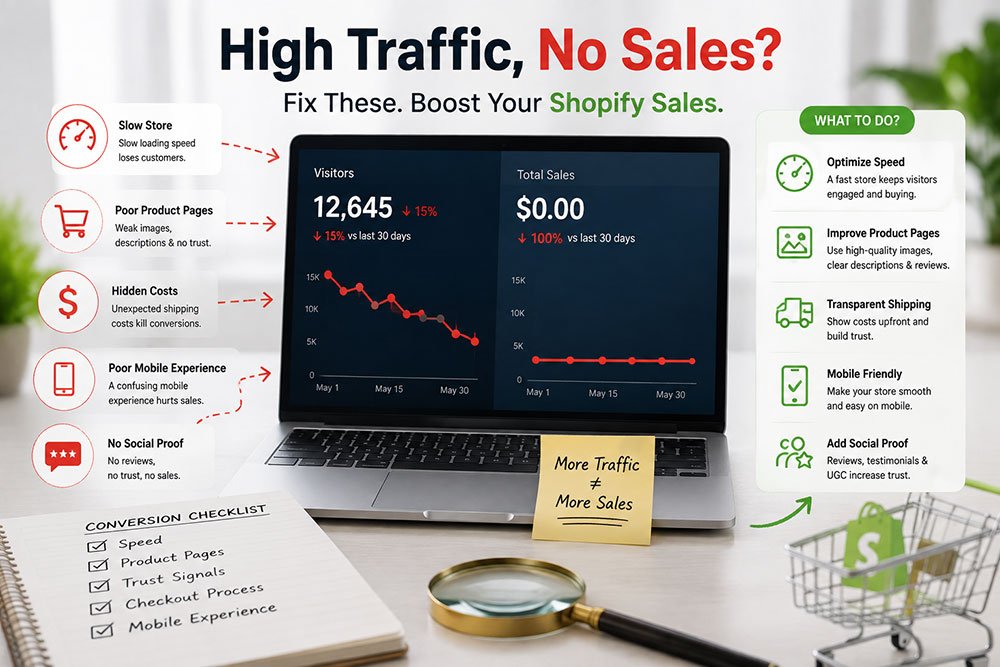 Why Your Shopify Store Gets Traffic But No Sales (15 Proven Fixes) 5 shopify store